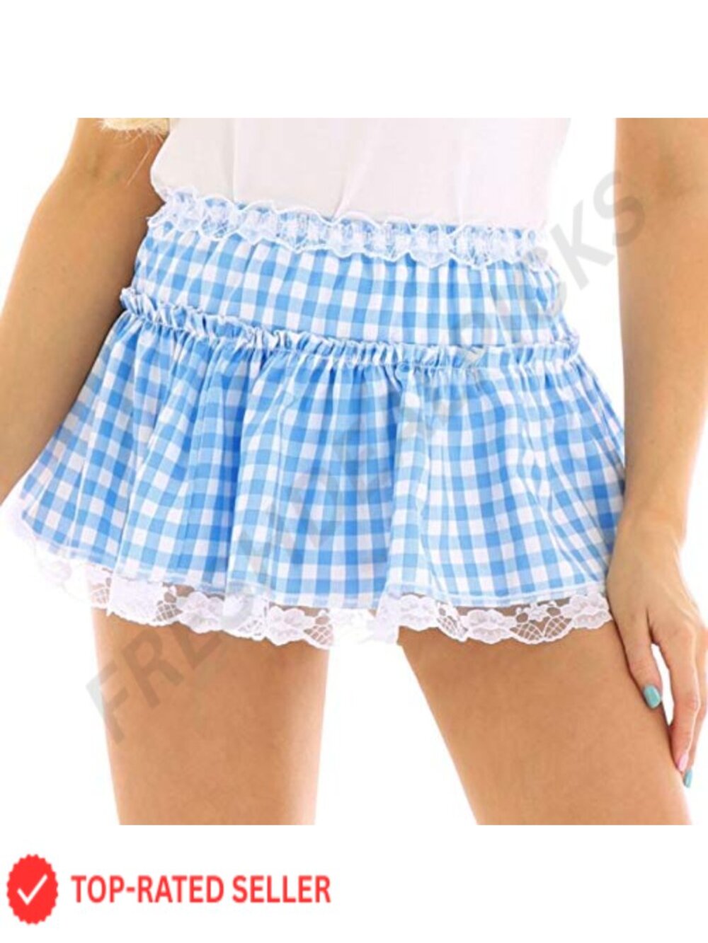 Y2K Plaid Gingham Pleated Ruffle A-Line Micro Mini Skirt
